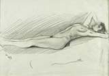 BACCIO MARIA BACCI, Woman Laying Naked, black chalk